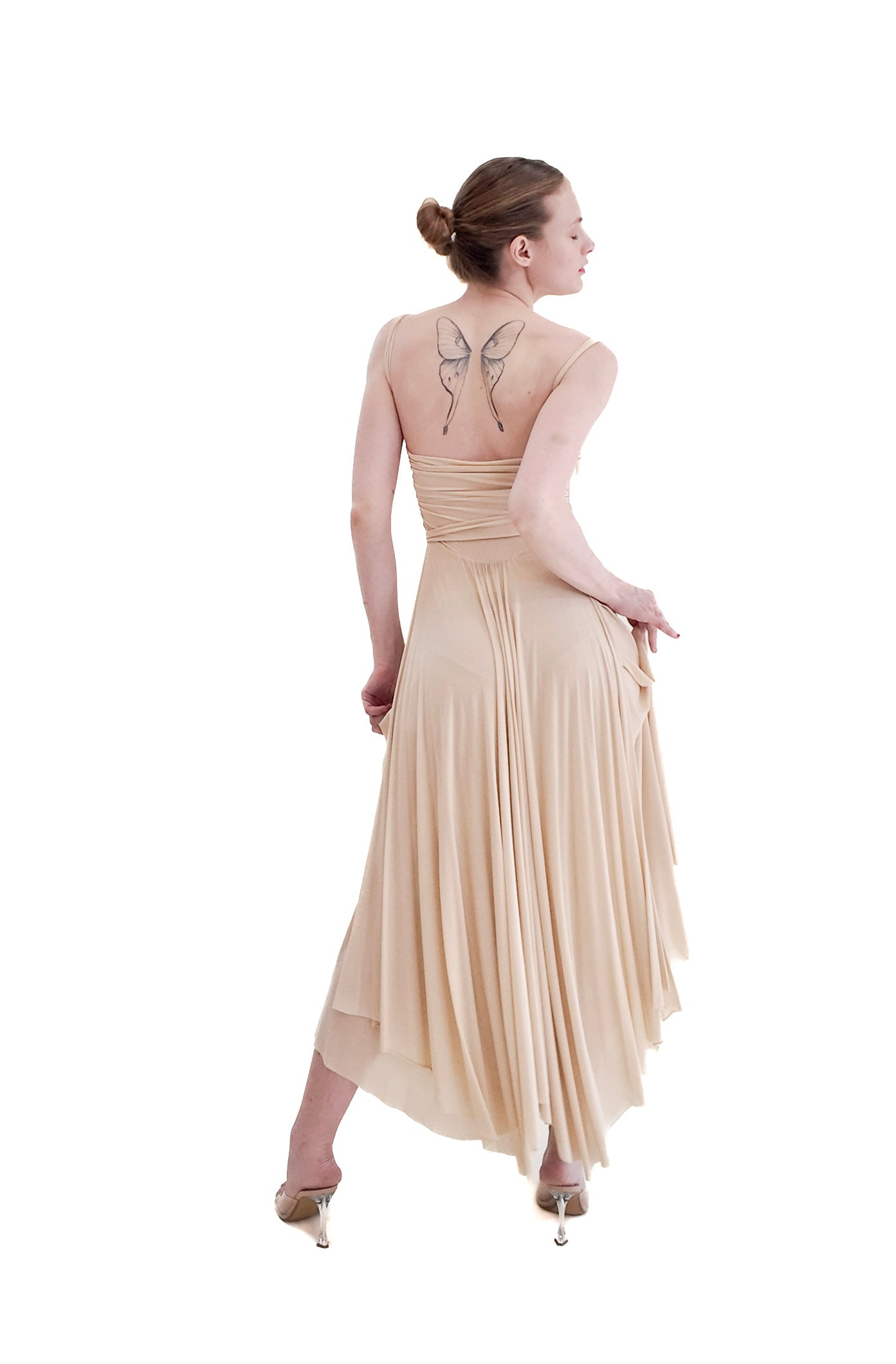 Plein Sud 1990’s Jersey Ivory Grecian Style Dress