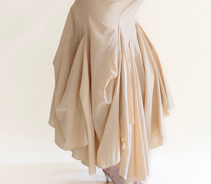 Ivory Spaghetti Strap Gathered Maxi Dress