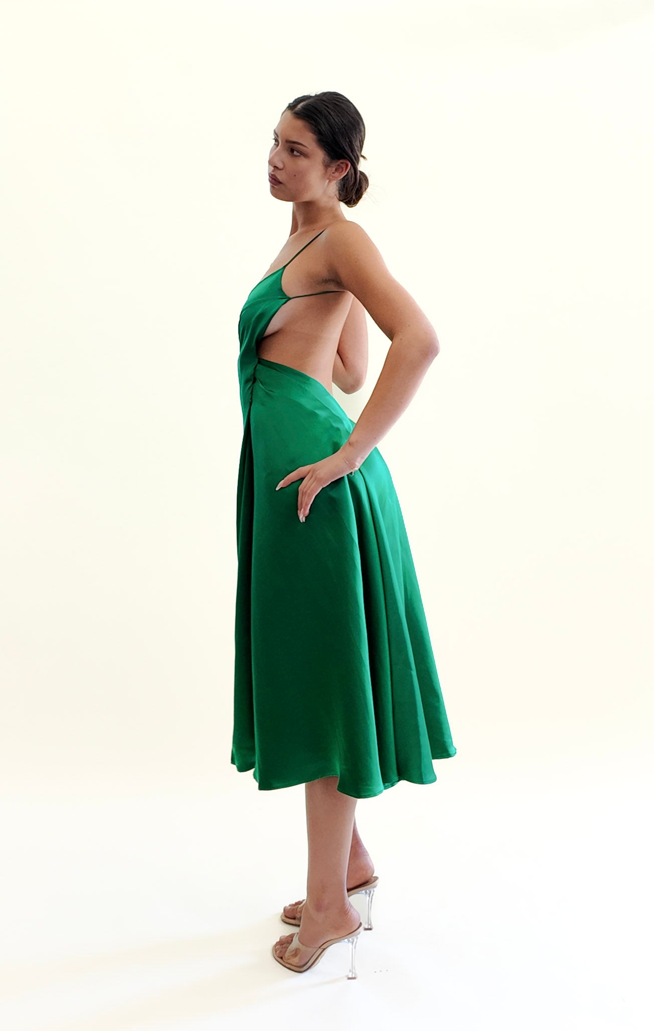 DSquared2 F/W 2005 Open Back Emerald Green Silk Dress - The Kit Vintage
