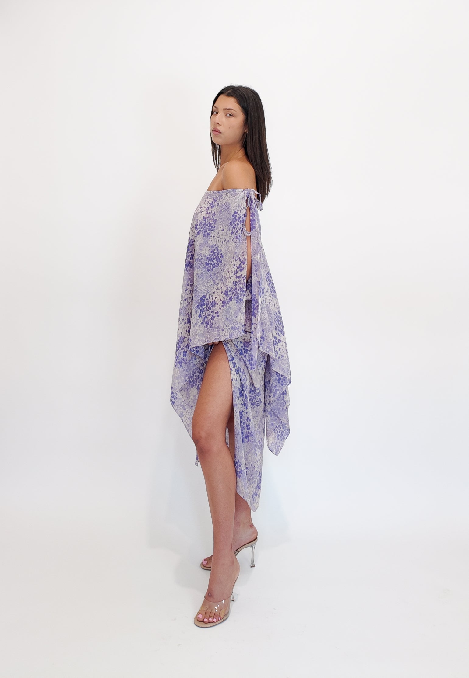 Yves Saint Laurent Purple Printed Chiffon Dress, 1976 - The Kit Vintage