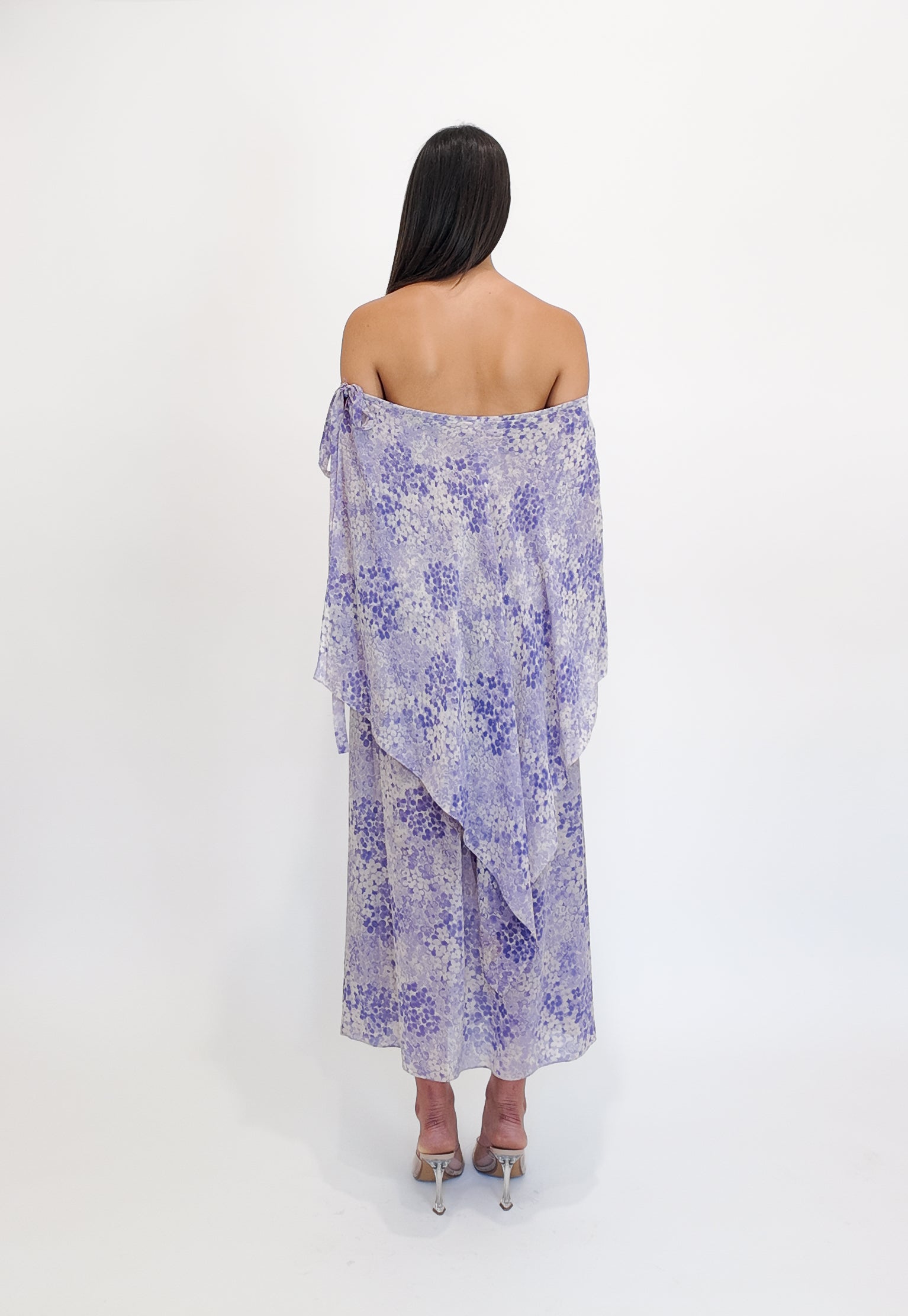 Yves Saint Laurent Purple Printed Chiffon Dress, 1976 - The Kit Vintage