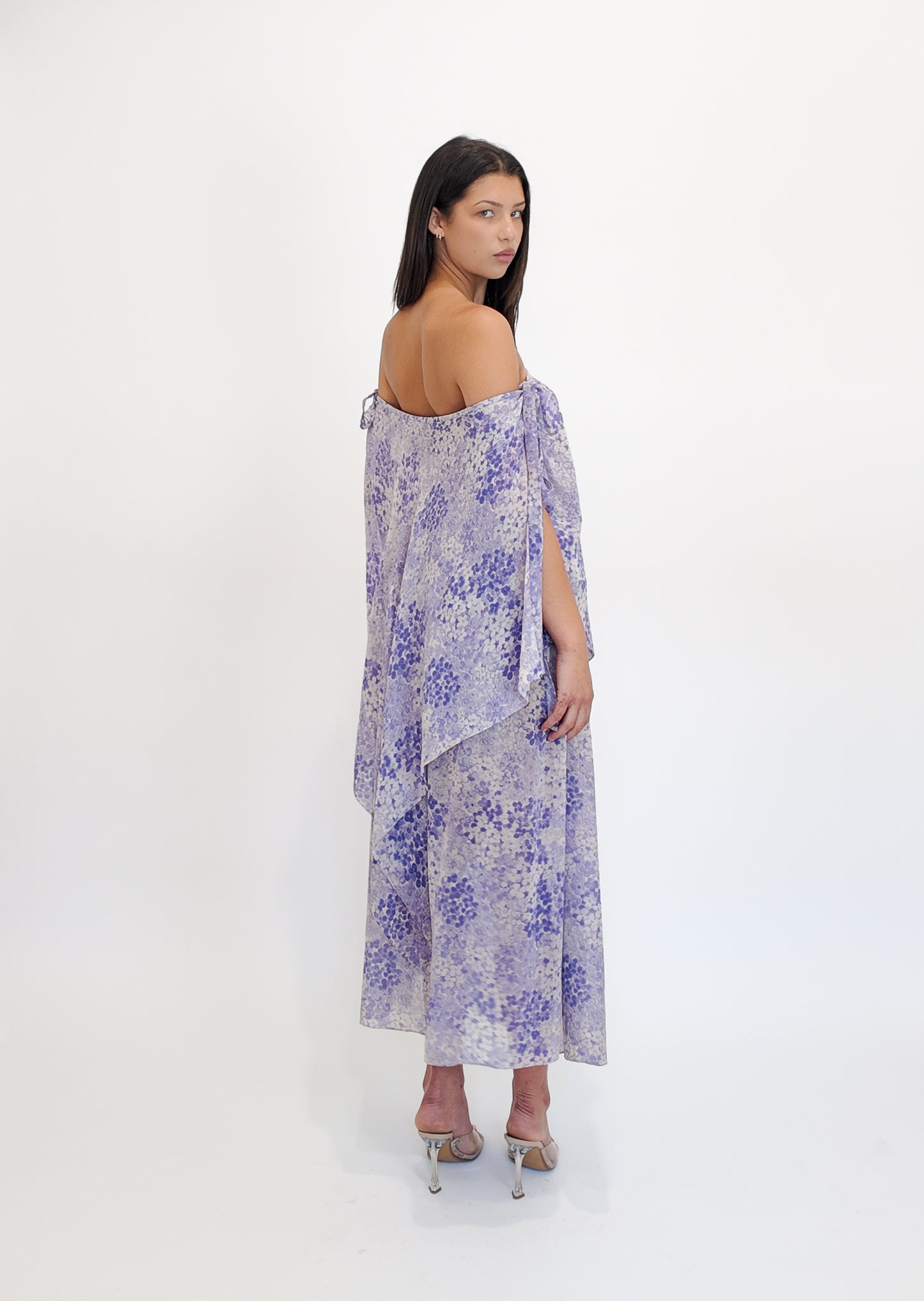 Yves Saint Laurent Purple Printed Chiffon Dress, 1976 - The Kit Vintage
