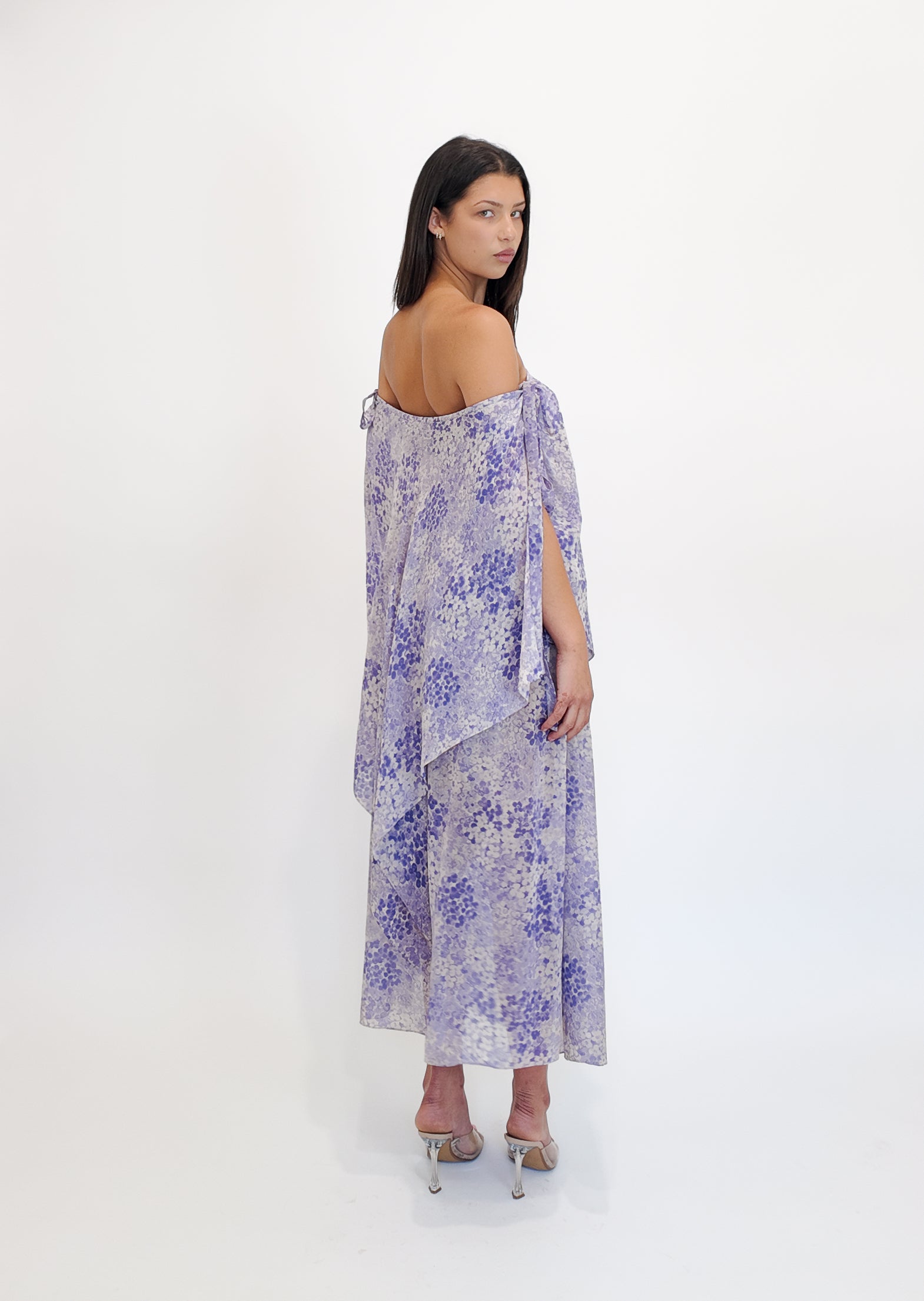 Yves Saint Laurent Purple Printed Chiffon Dress, 1976 - The Kit Vintage