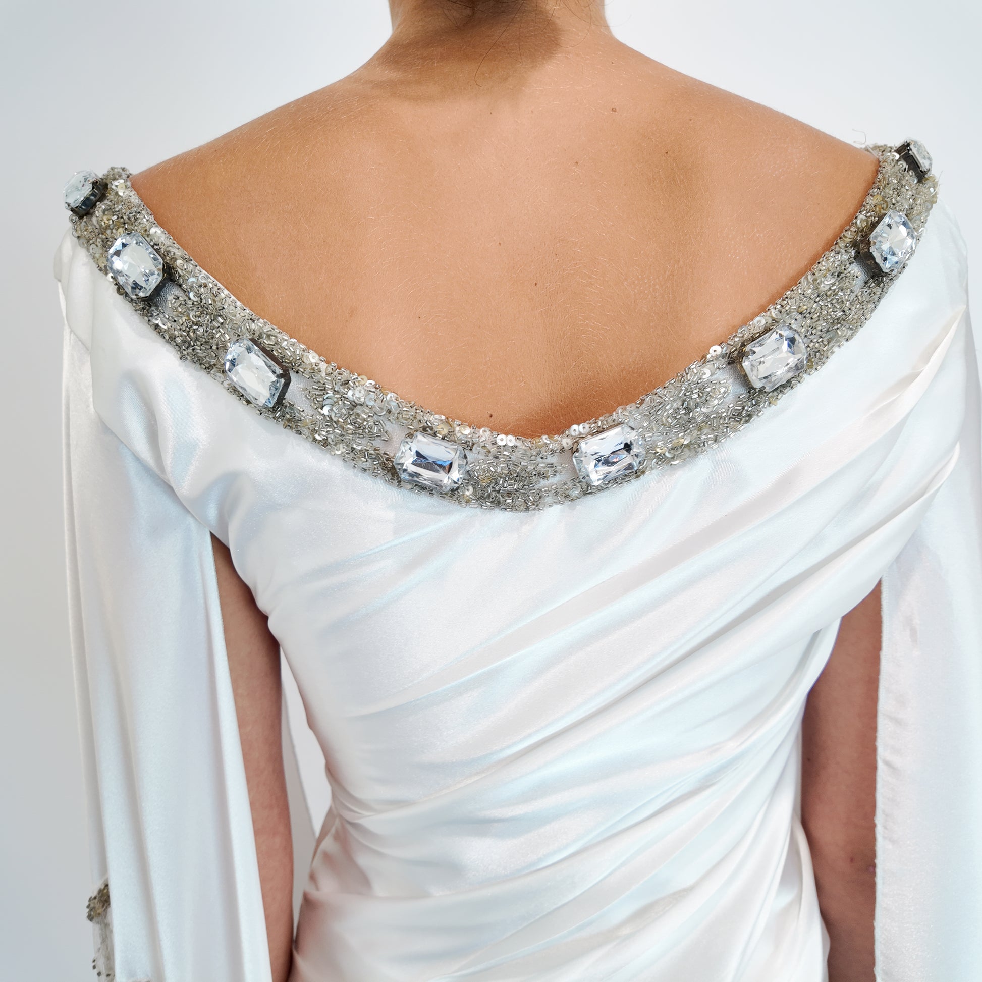Christian Lacroix Ornamented White Angel Sleeve Dress - The Kit Vintage