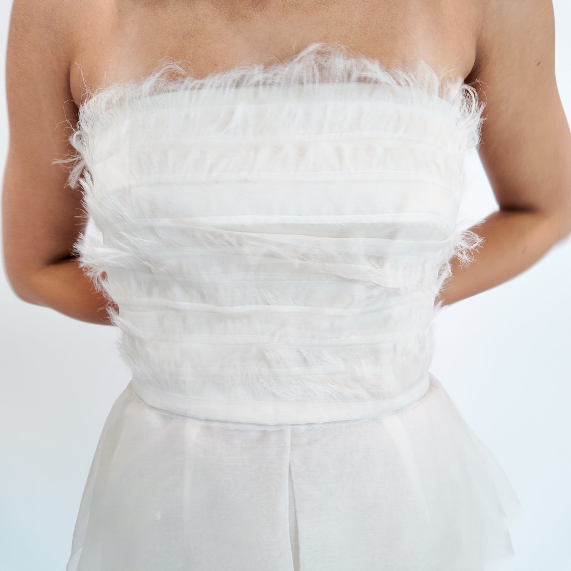 Alberta Ferretti S/S 2013 White Silk Cocktail Peplum Dress - The Kit Vintage