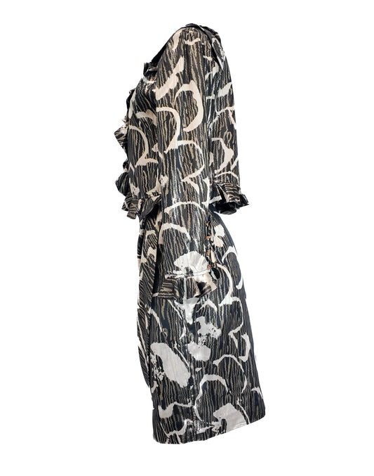 Ungaro Parallele Paris Metallic Skirt and Ruffled Jacket Set