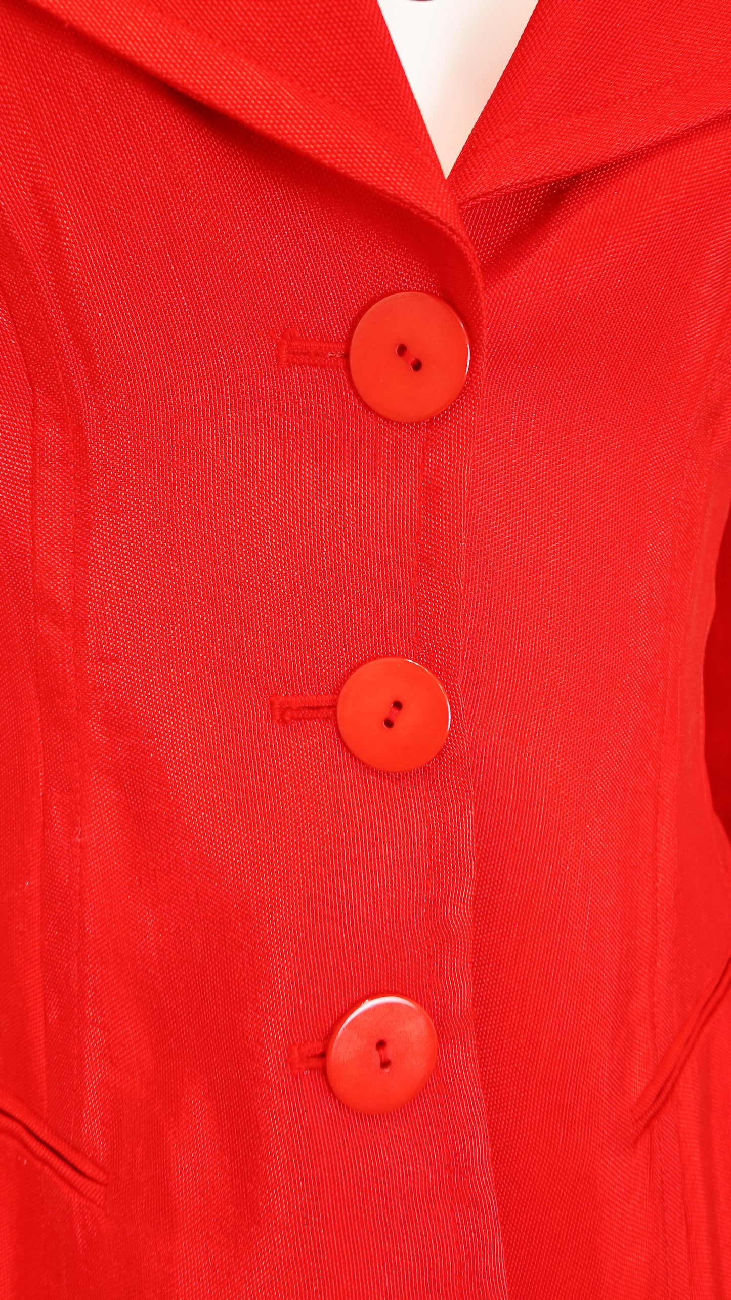 Vintage Donna Karan Red Sheen Skirt Suit