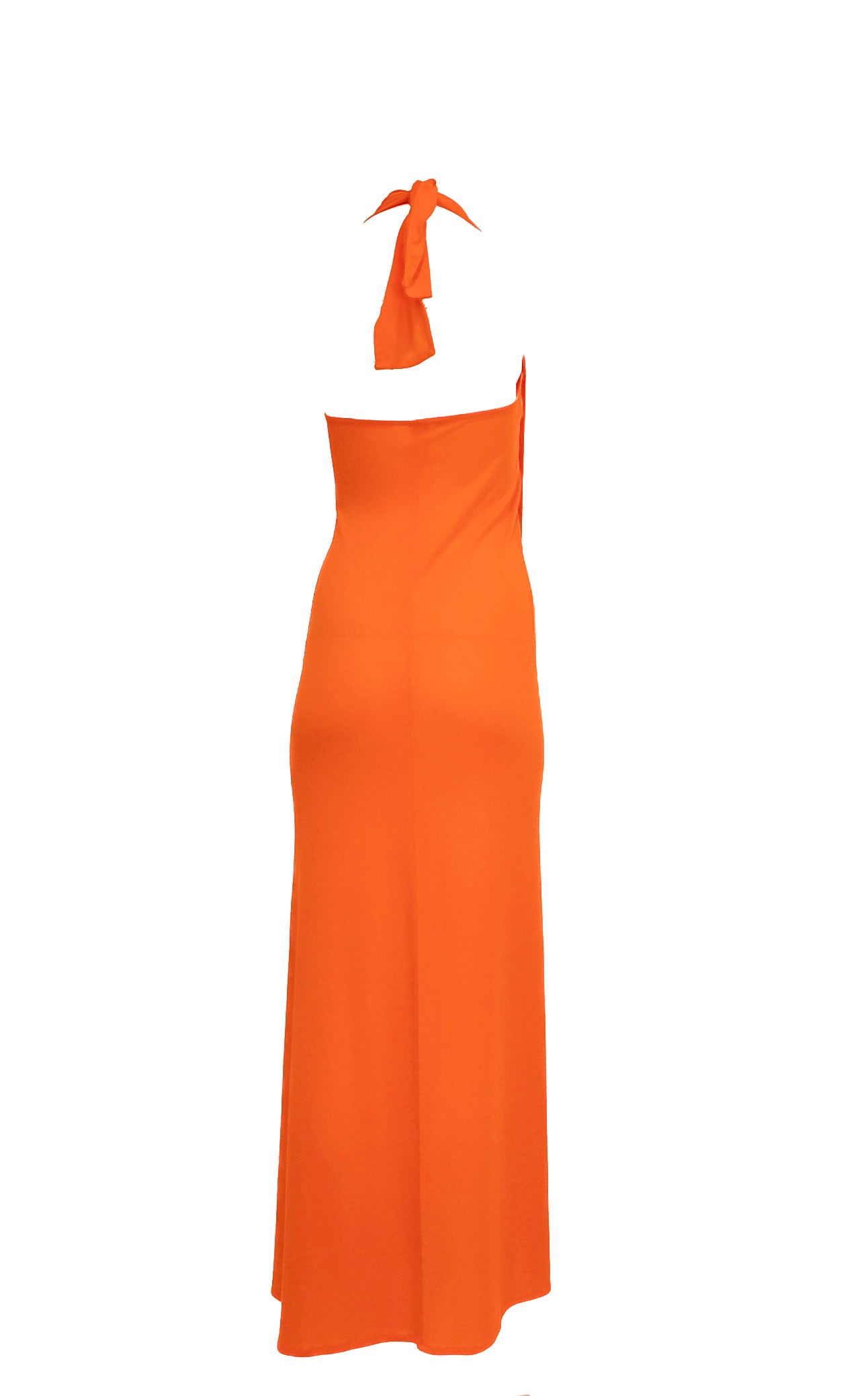 1970s Orange Jersey Wrap Dress
