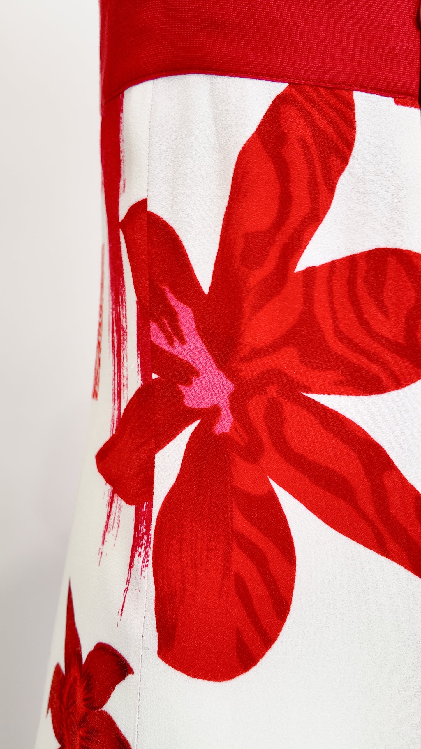 Kenzo Jungle Red and White Floral Dress With Beaded Straps