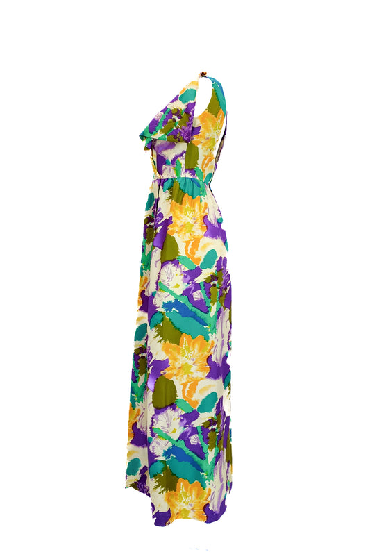 Vintage Bagatela Valencia 1960's Multicolor Watercolor Dress