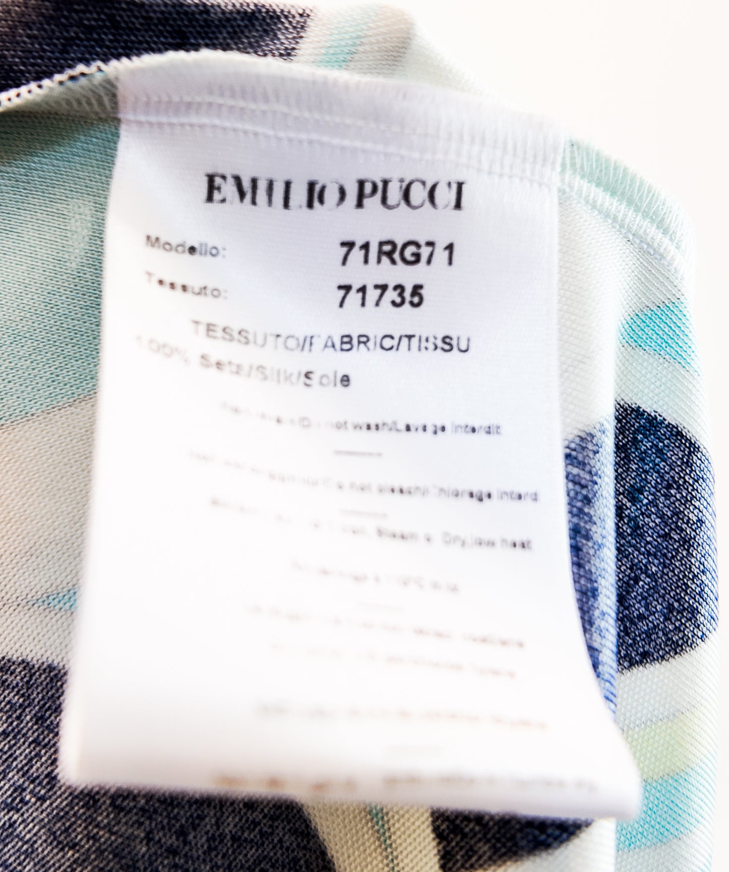 Emilio Pucci Aqua Printed Halter Above the Knee Slip Dress
