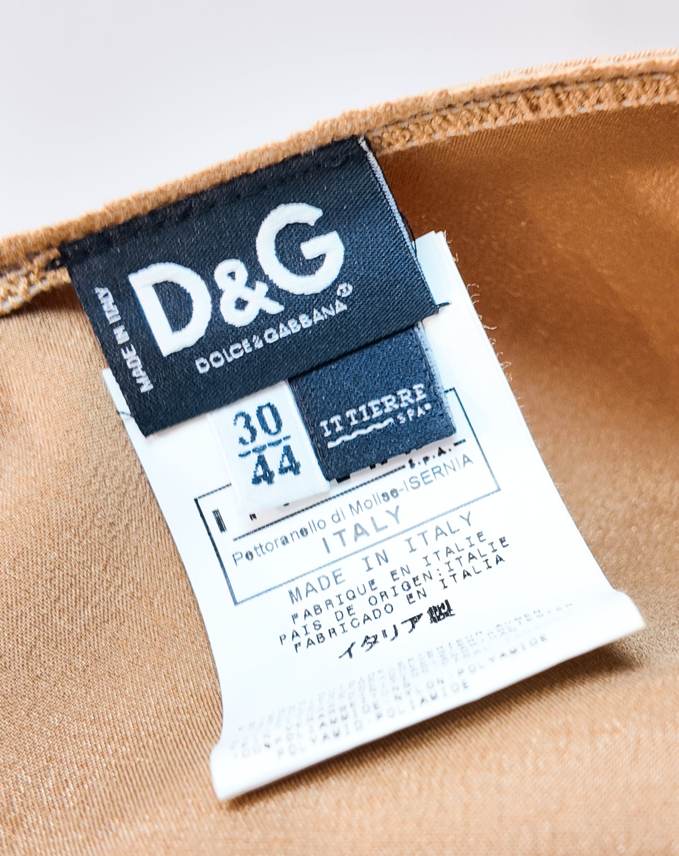 D&G Gold Satin Camisole with Center Lace