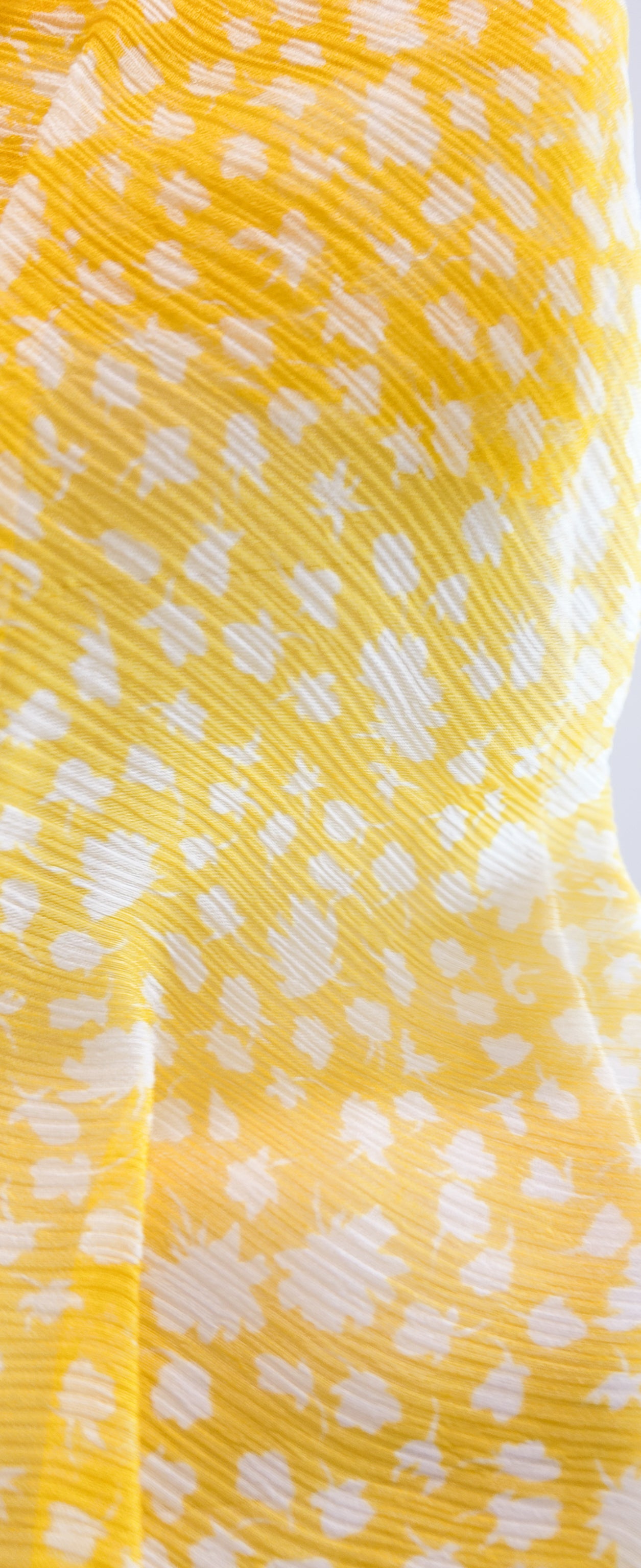 D&G Yellow Printed Ruched Chiffon Corset