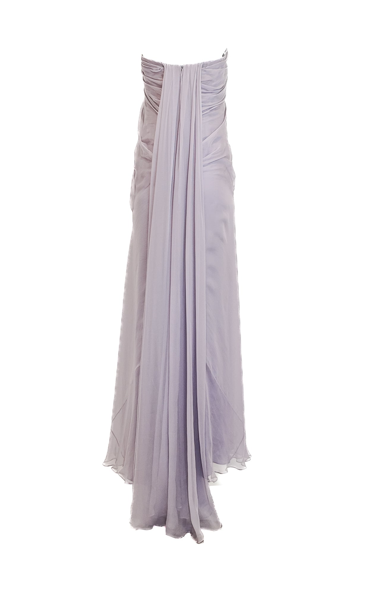 Alexander McQueen 2011 Lavender Silk Chiffon Strapless Gown