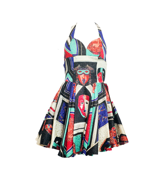 Versus Gianni Versace 1992 Masque Brocade Dress
