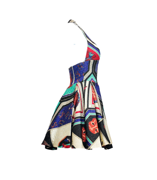 Versus by Gianni Versace 1992 Masque Matelassé Dress