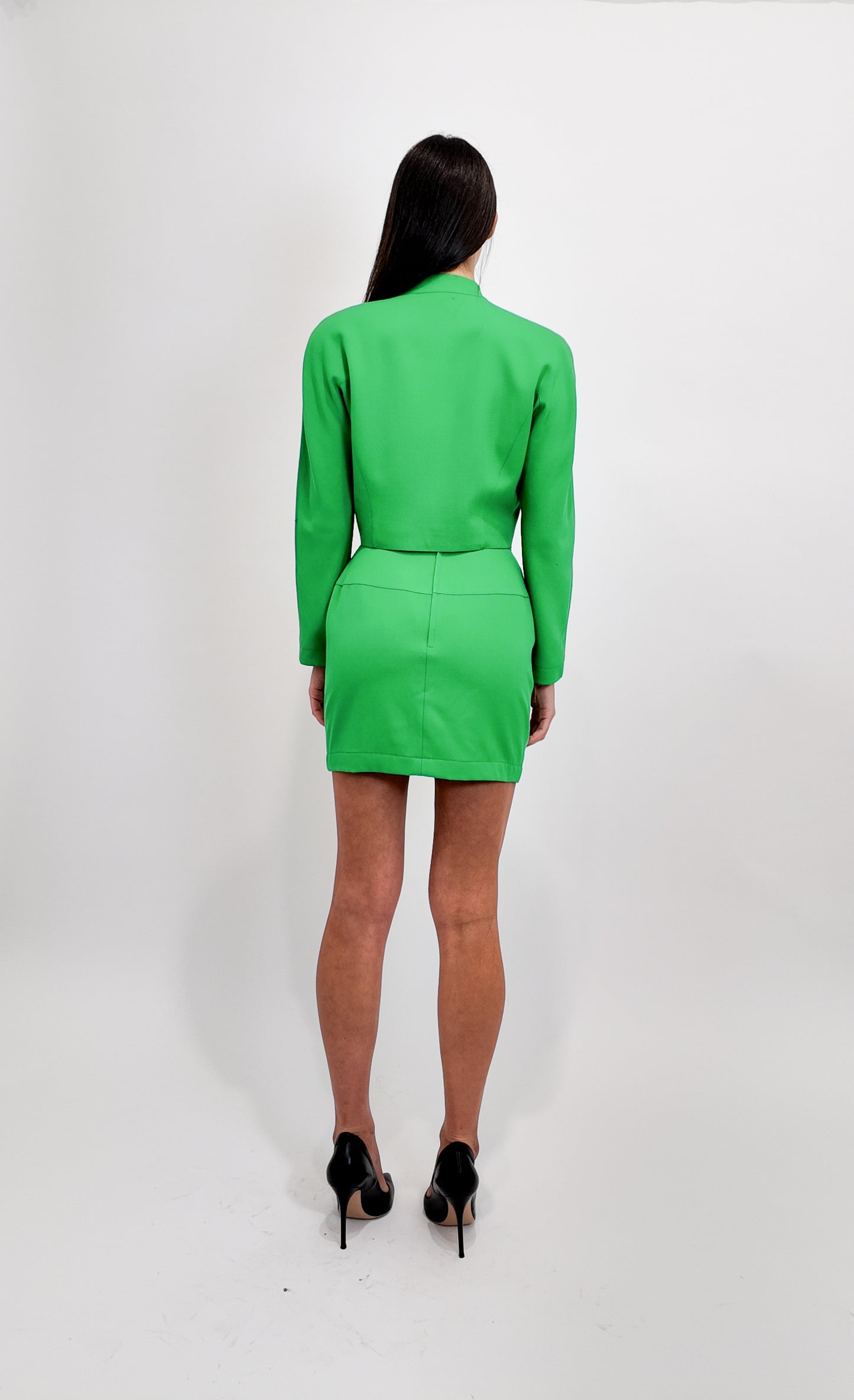 Thierry Mugler Vintage Kelly Green Jacket and Skirt Suit