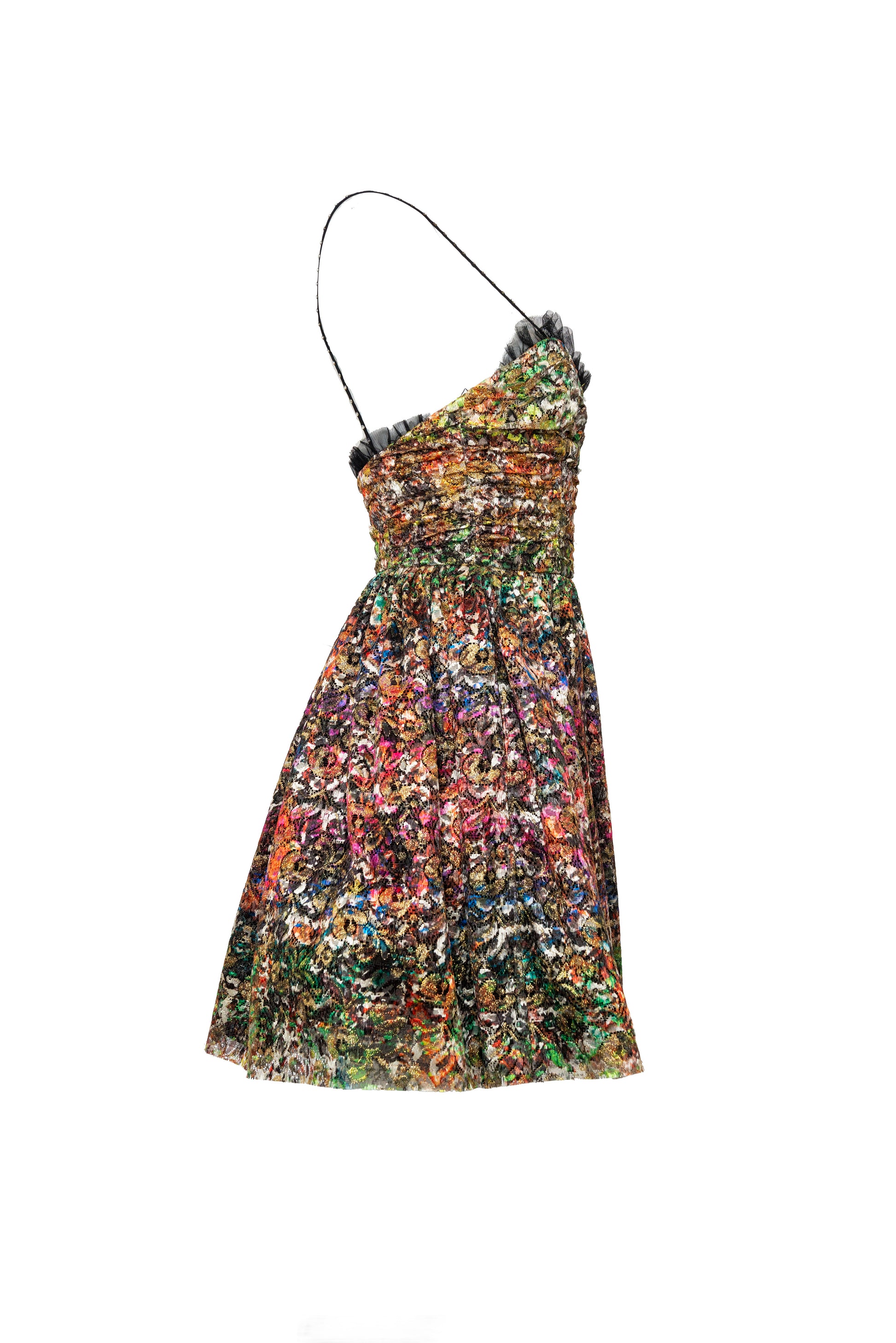 Multicolored dress on a white background