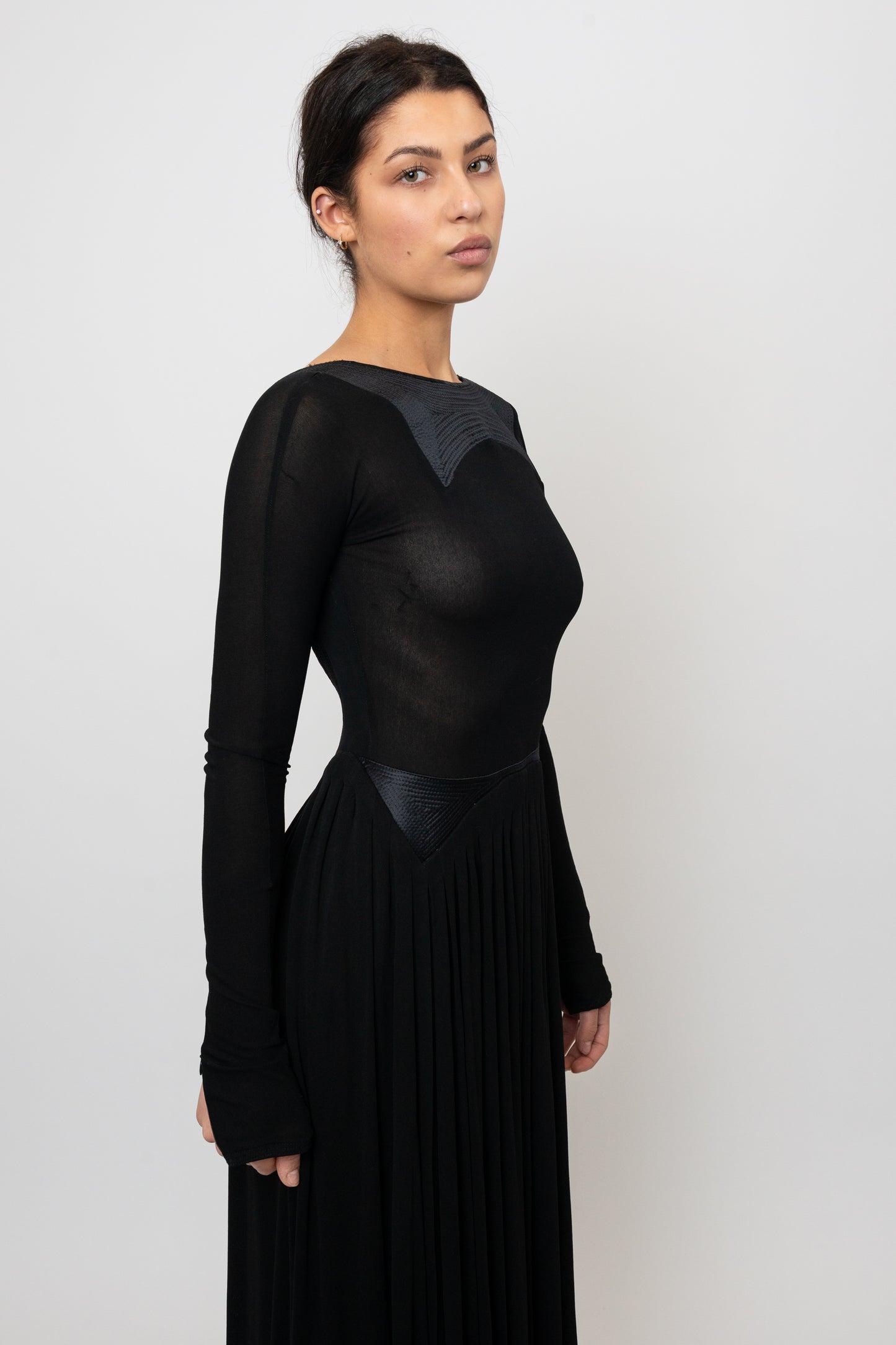 Geoffrey Beene Fall/ Winter 1991 Black Jersey Open Back Evening Gown