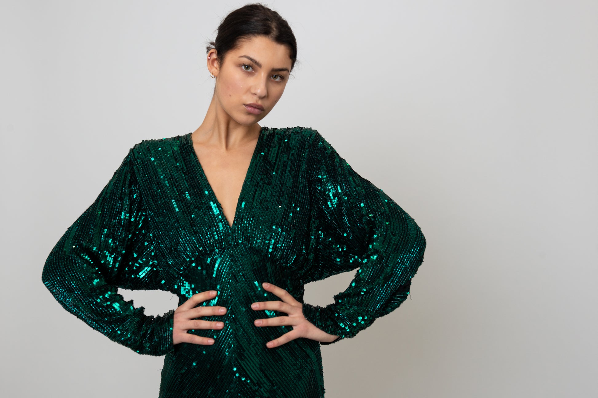Bob Mackie 1980's Emerald Green Sequin Gown Bob Mackie 1980's Emerald Green Sequin Gown
