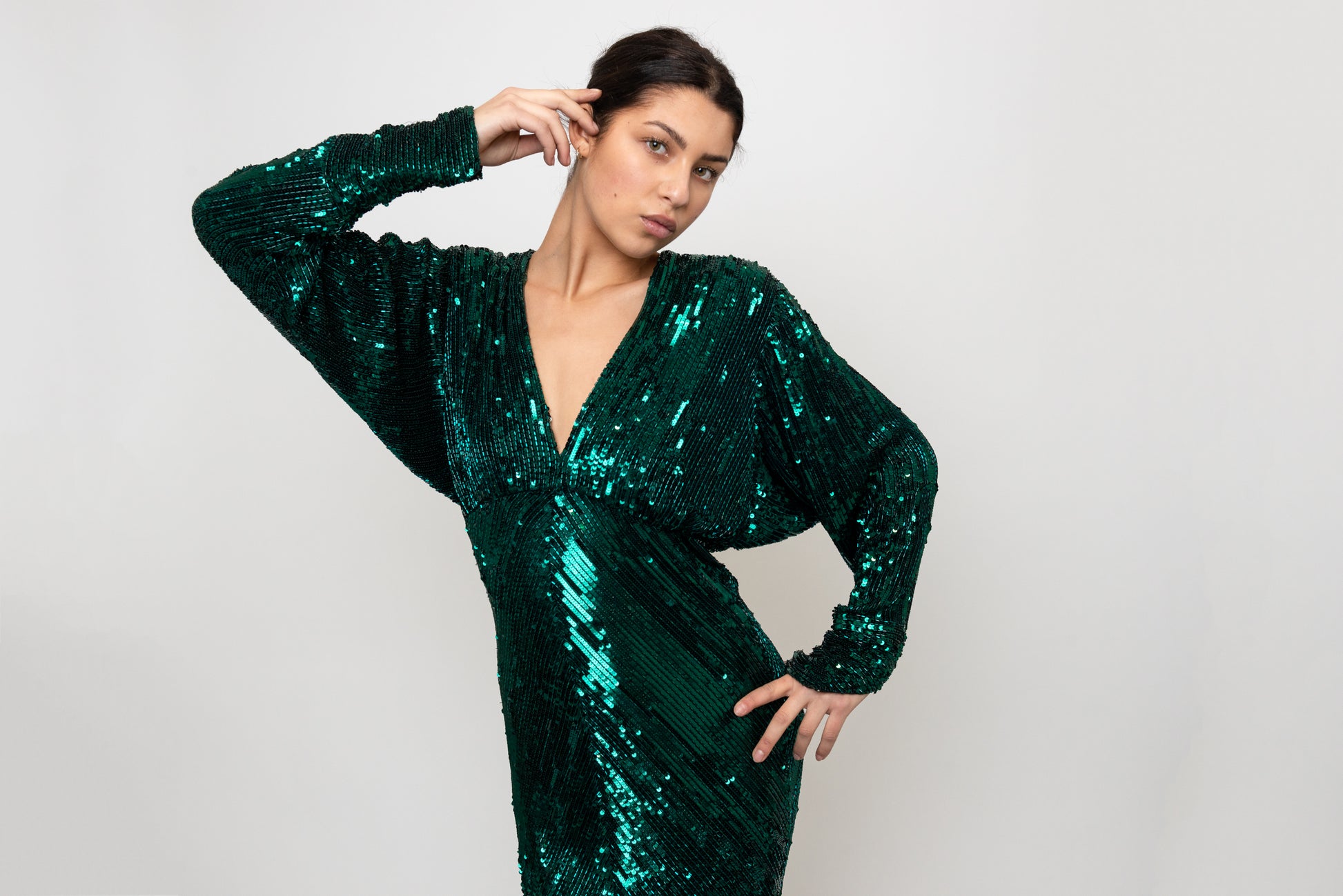 Bob Mackie 1980's Emerald Green Sequin Gown The Kit Vintage Bob Mackie 1980's Emerald Green Sequin Gown The Kit Vintage