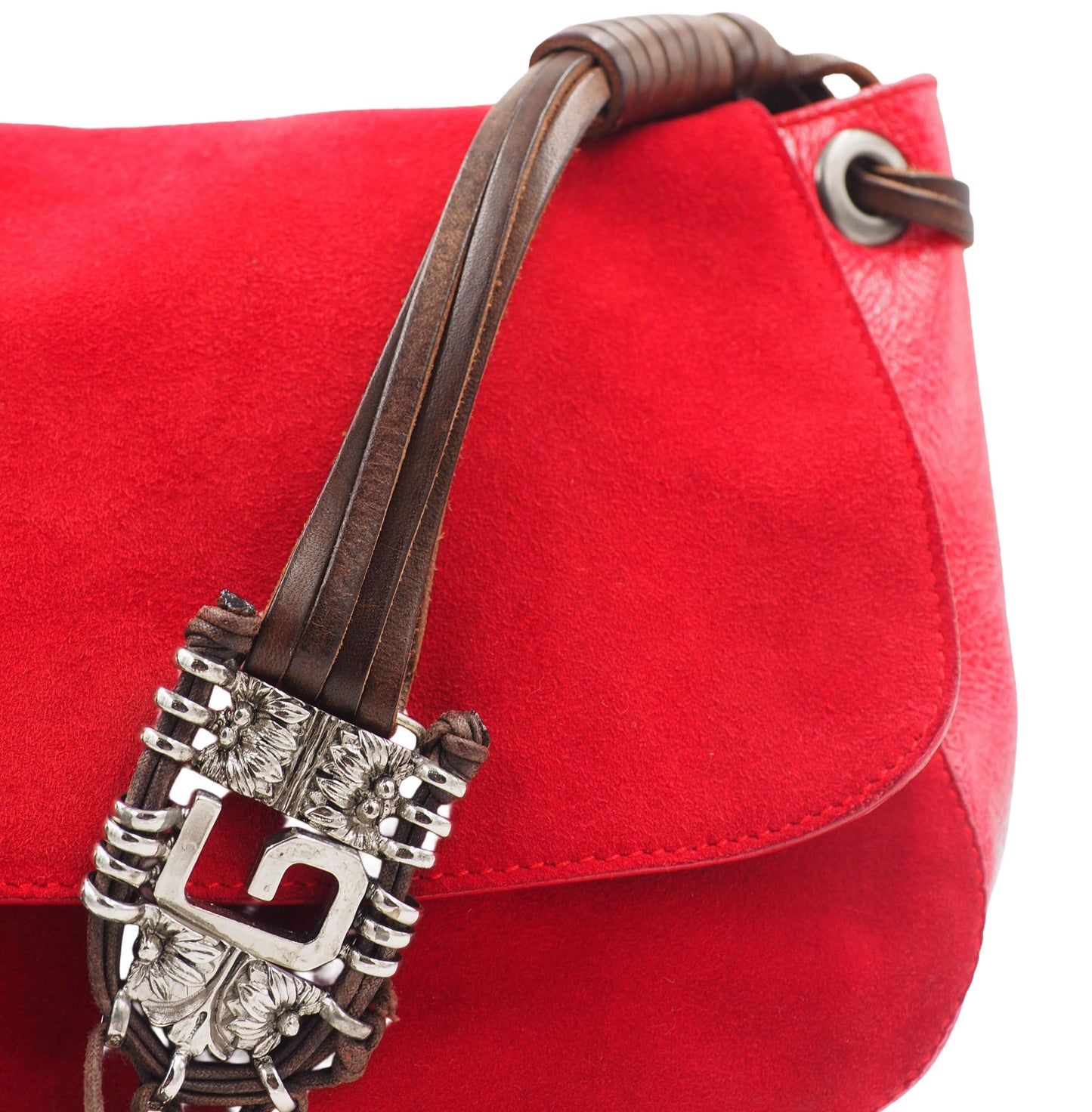 D&G Red Leather & Suede Purse