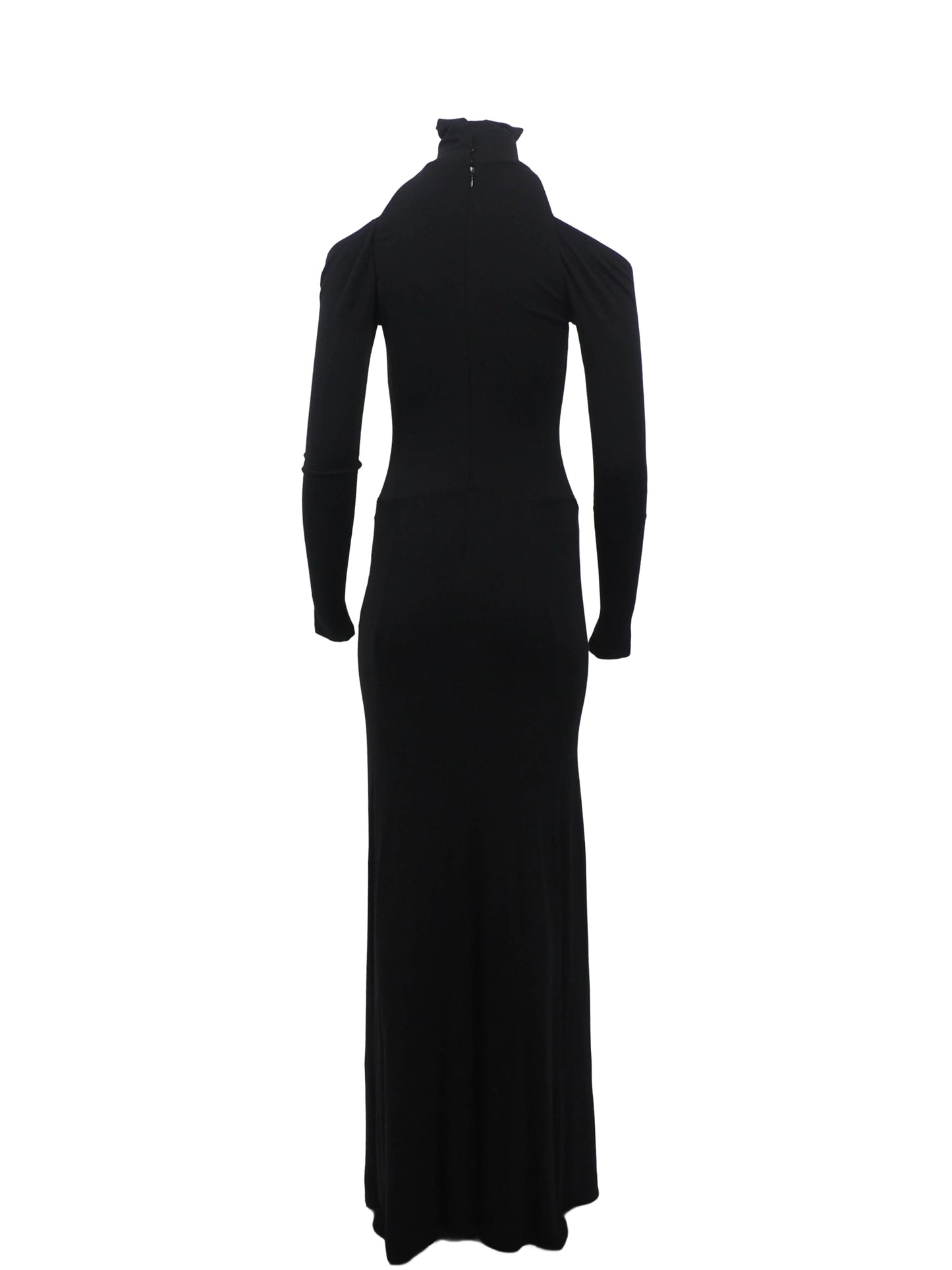 Donna Karan Black Open Shoulder Knit Gown