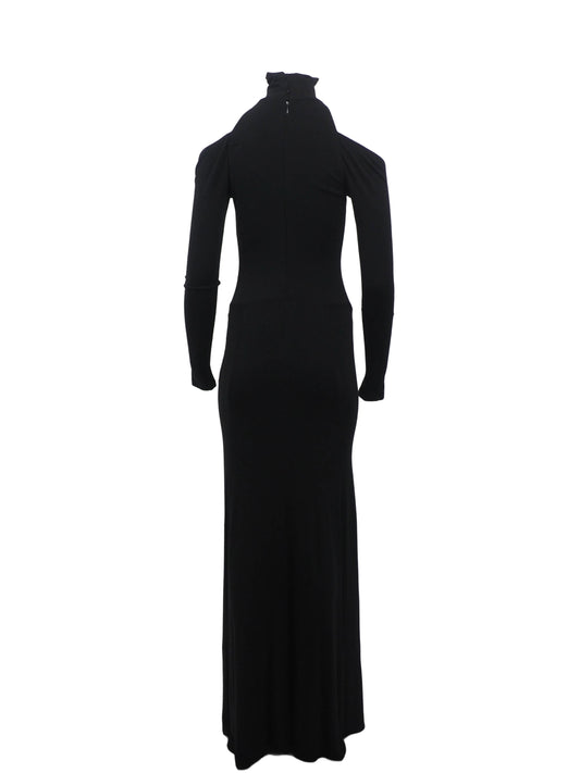Donna Karan Black Open Shoulder Knit Gown