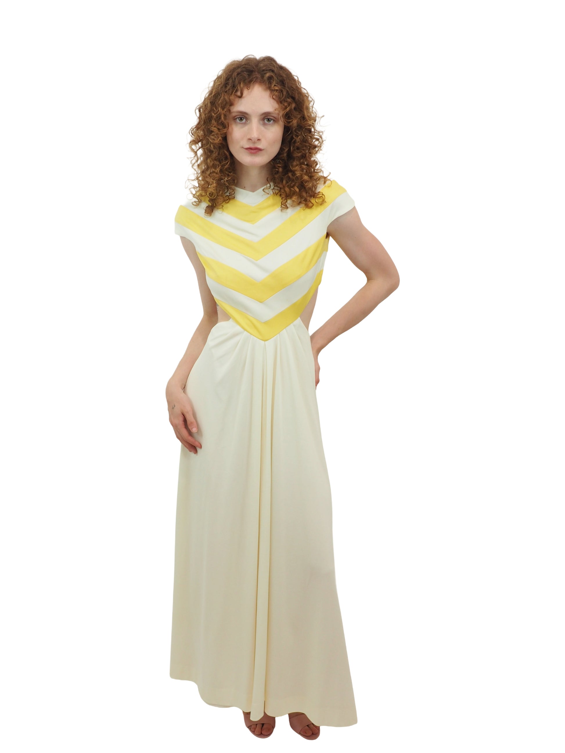 Estevez Yellow Cut Out Dress