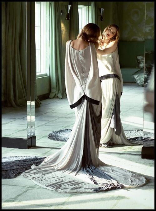 Nina Ricci by Olivier Theyskens Spring 2008 Silk Gown W/ Train