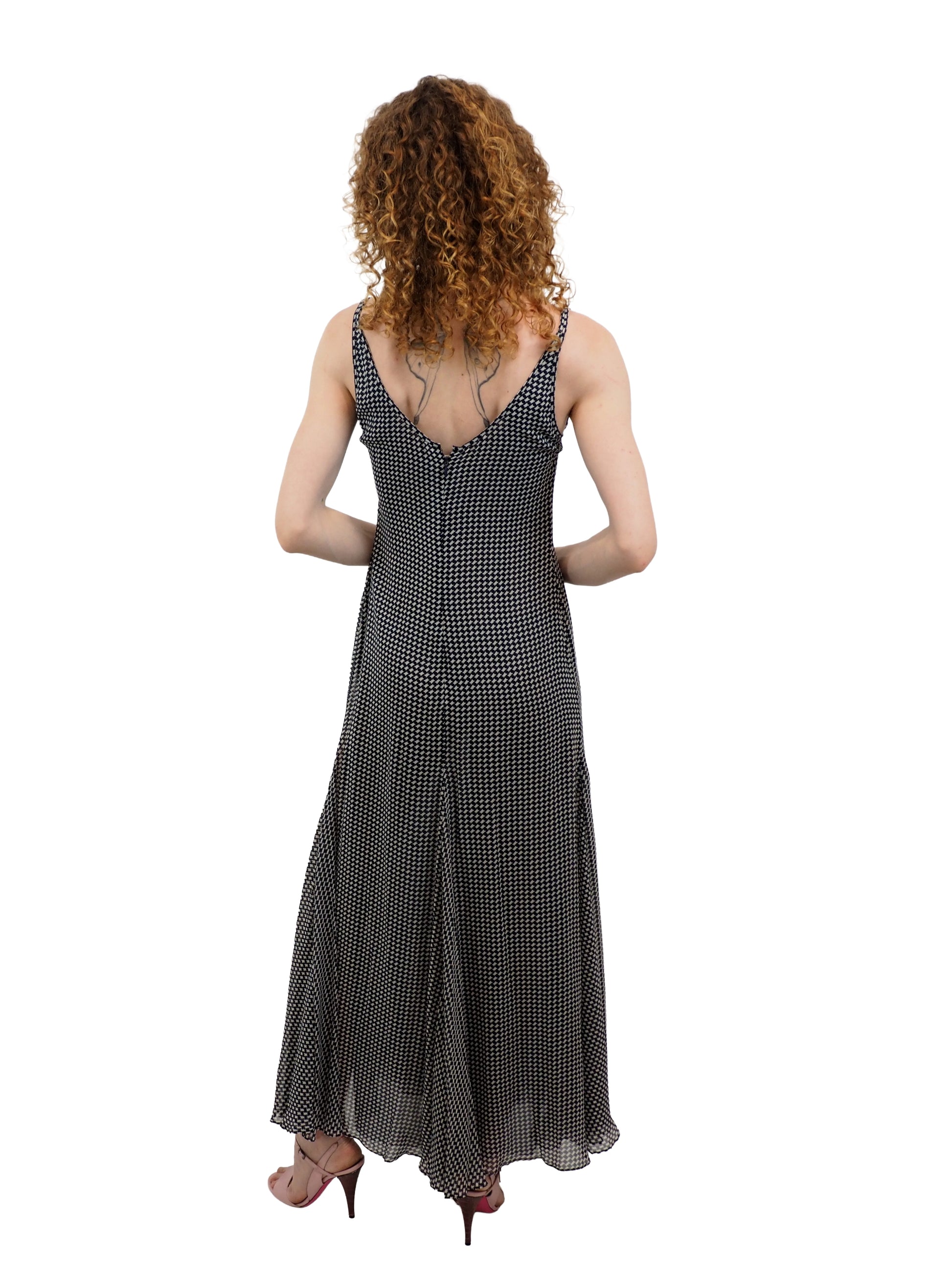 Galanos Printed Slip Dress