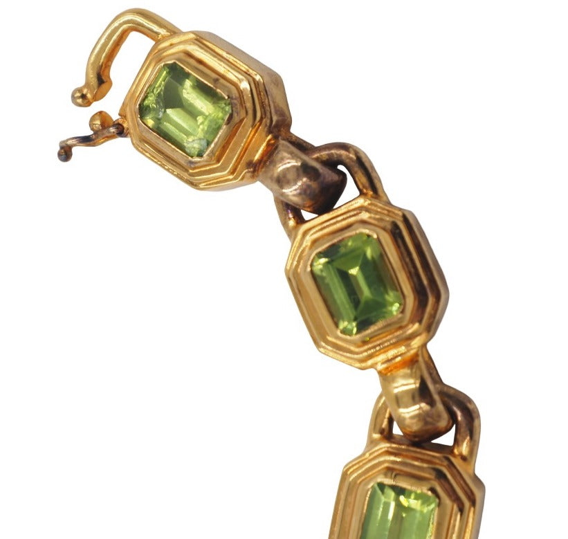 Gold Bracelet W Paradot Style Stones
