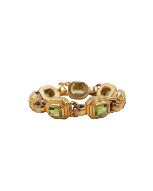Gold Bracelet With Paradot Style Stones