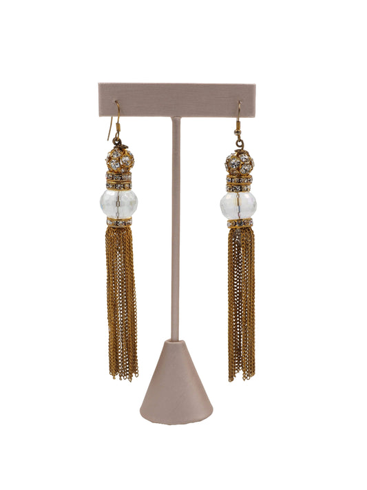 Gold Chain Tassel Earrings 