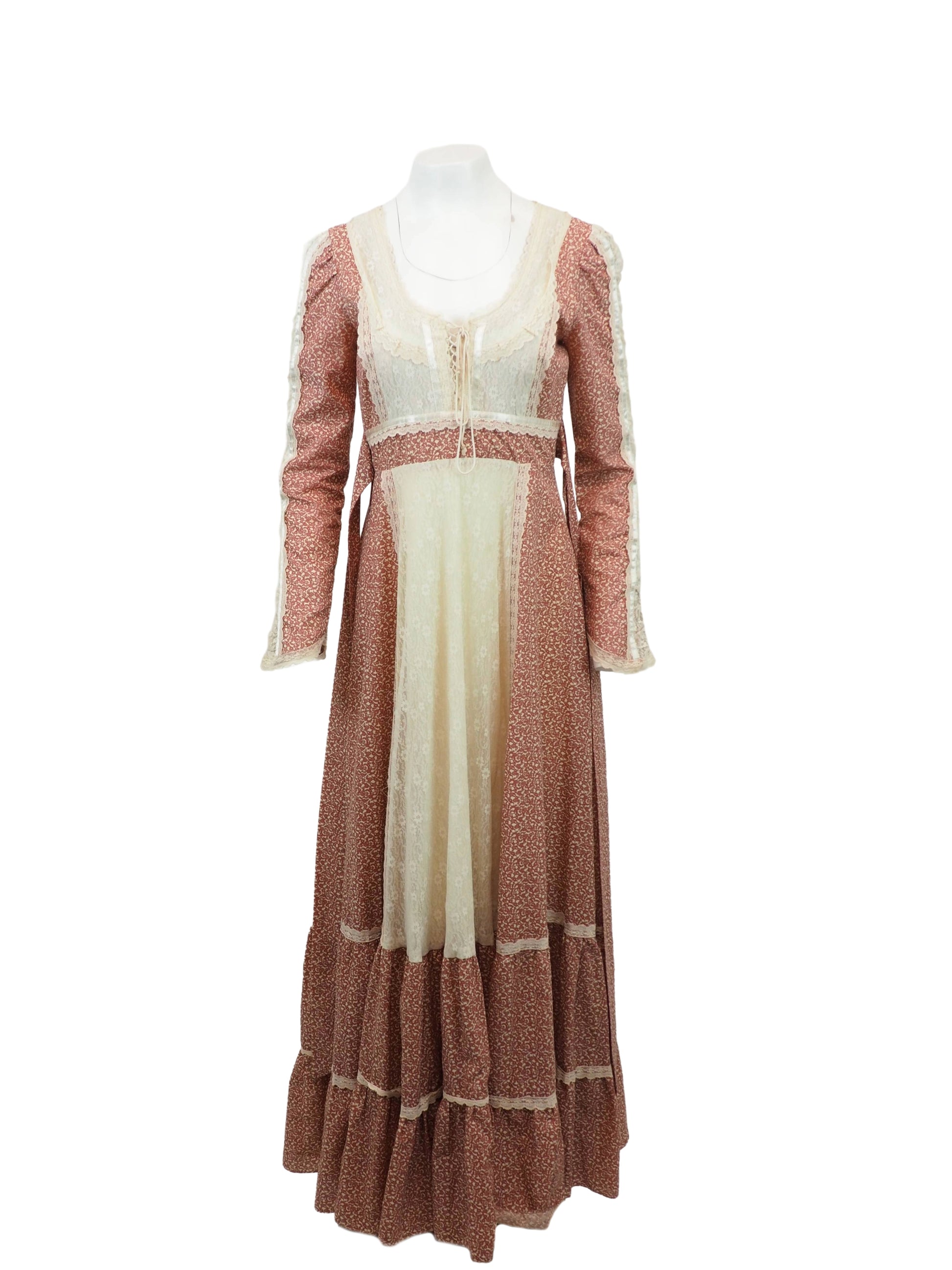 Gunne Sax Prairie Dress Pink Calico Print