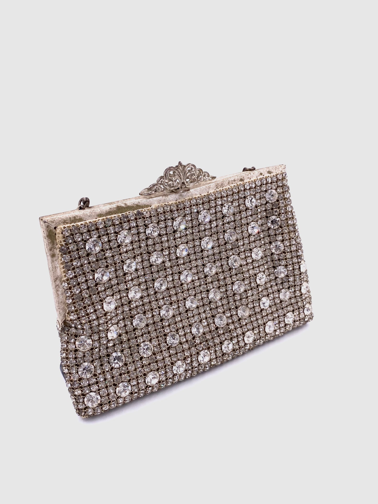 1950's Large Rhinestone Purse with Change Holder