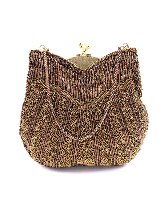 Vintage Gold Beaded Purse