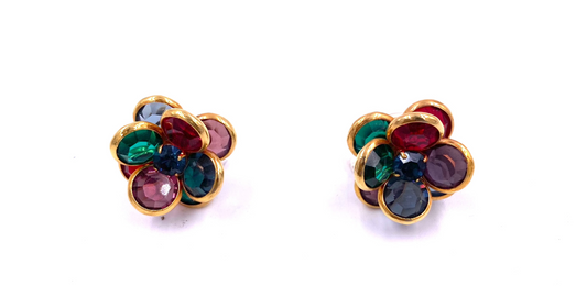 Colorful Floral Post Earring - The Kit Vintage