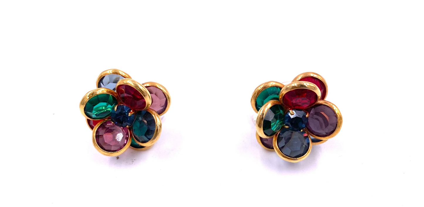 Colorful Floral Post Earring