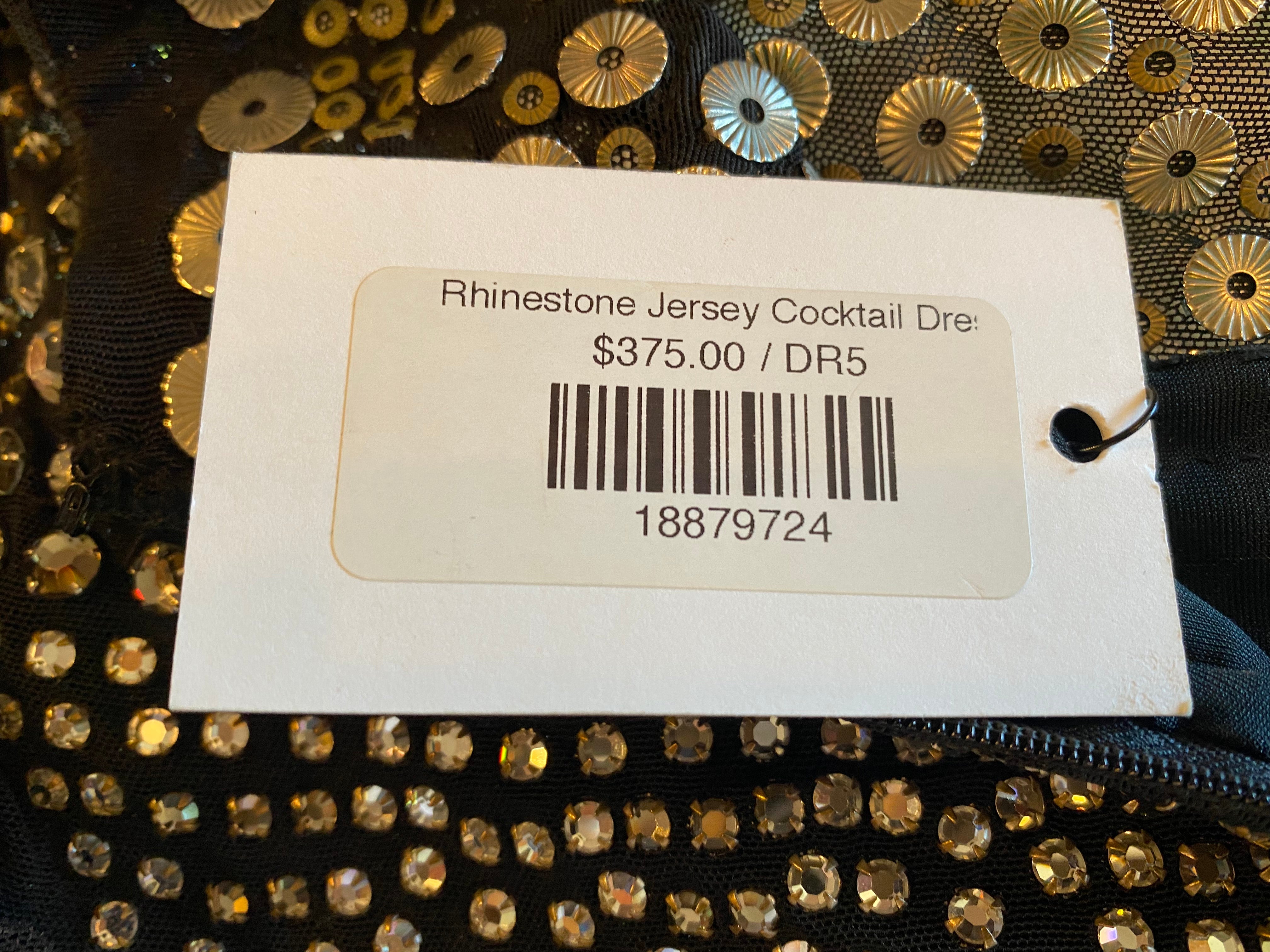 Rhinestone Jersey Cocktail Dress