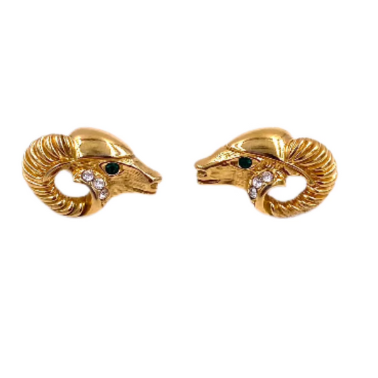 KJL Aries Rams Head Earrings