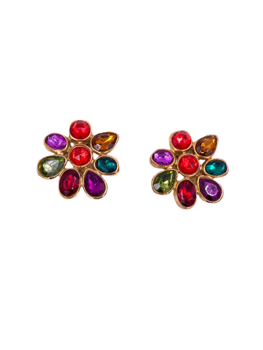 RJ Graziano Colorful Stone Clip earrings