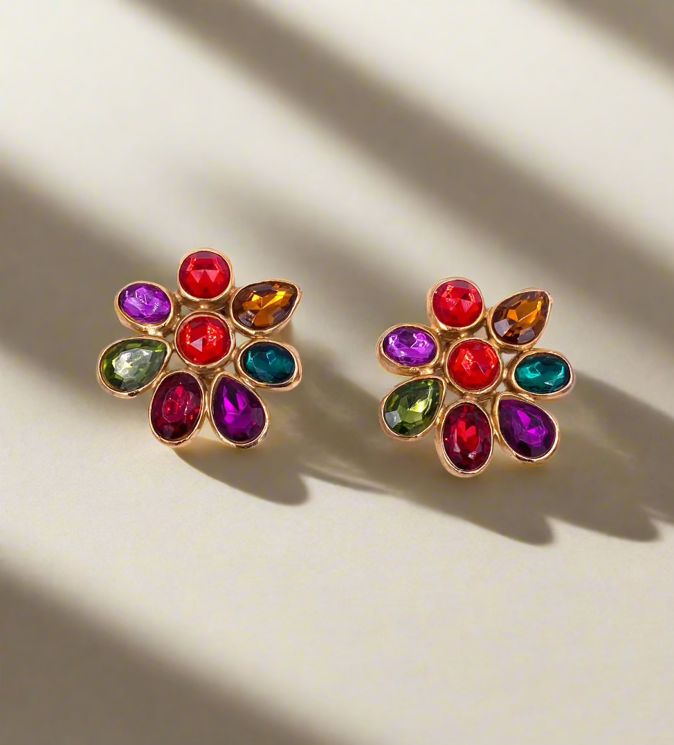 RJ Graziano Colorful Stone Clip earrings