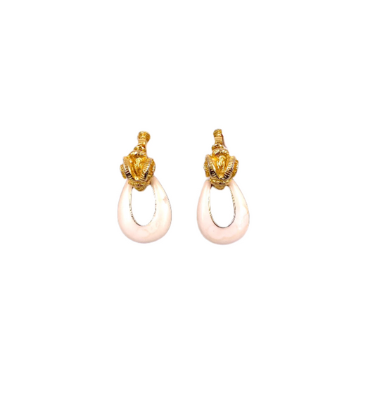 Goldette Rams Head Clip-On Earrings - The Kit Vintage