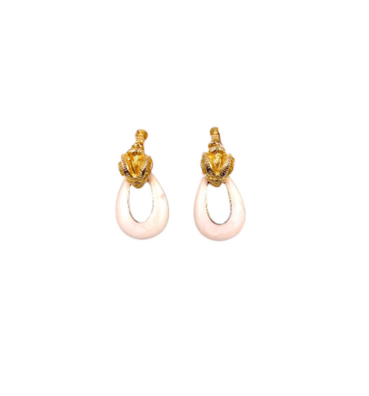 Goldette Rams Head Clip-On Earrings