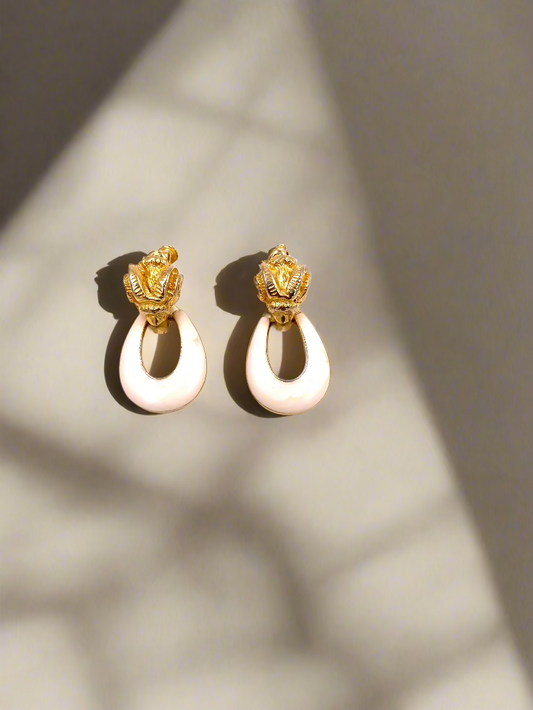 Goldette Rams Head Clip-On Earrings - The Kit Vintage