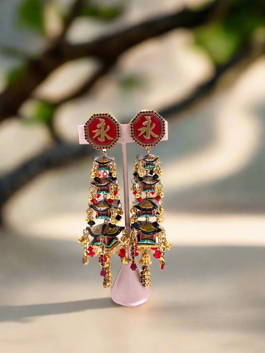 Lunch at The Ritz Chinese Temple Earrings