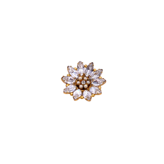 Small Rhinestone Flower Clip/Brooch - The Kit Vintage