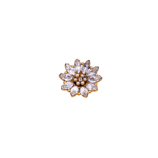 Small Rhinestone Flower Clip/Brooch