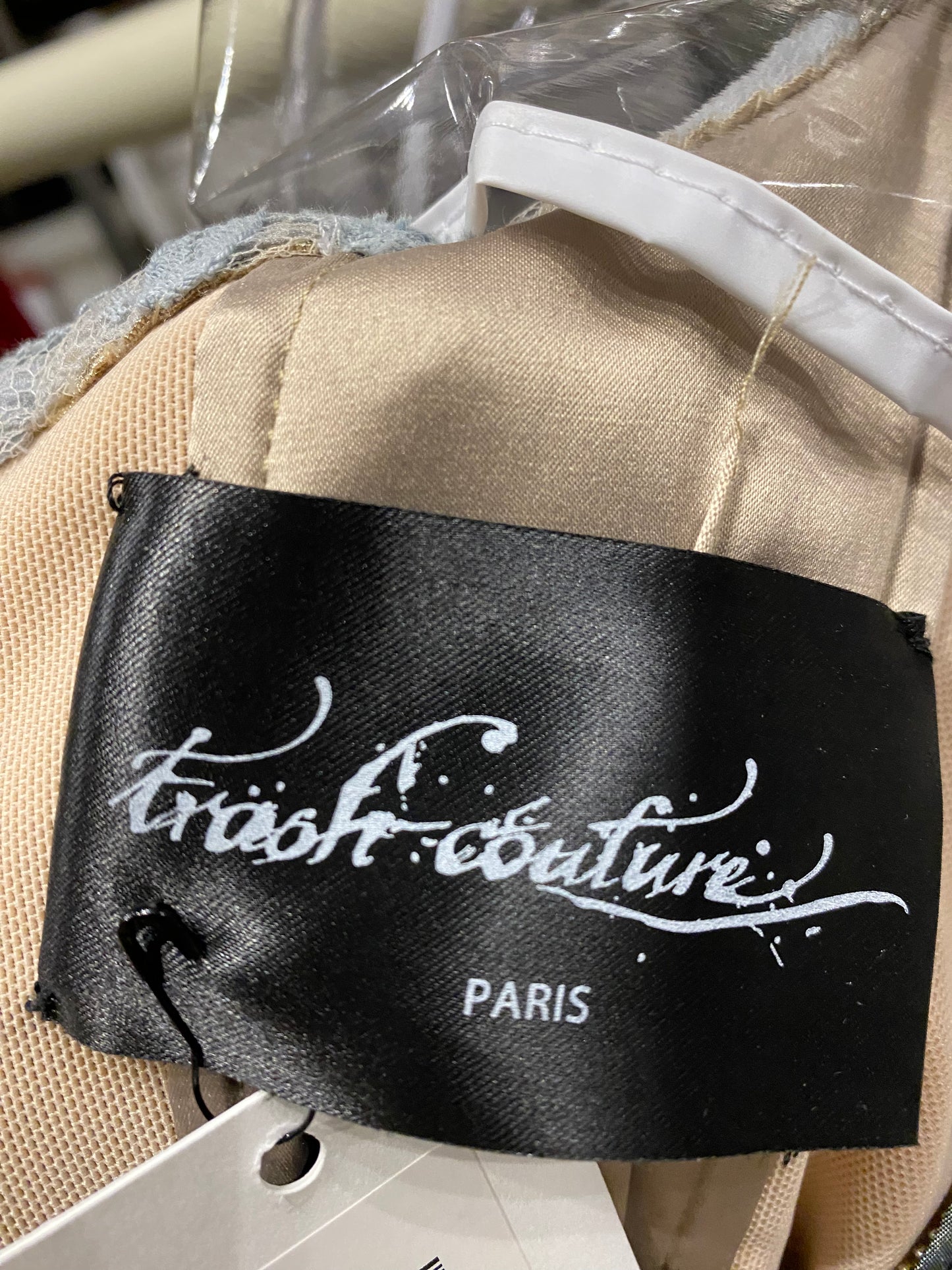 Trash Couture Paris Cream beaded Silk Tulle Corset